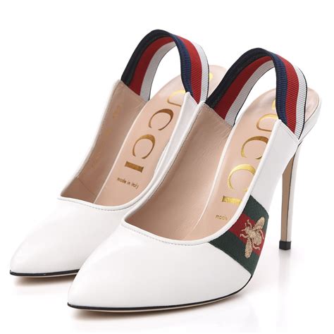 gucci white pump|gucci stiletto heel pumps.